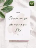 Có Một Cơn Gió Vừa Ngang Qua Phố