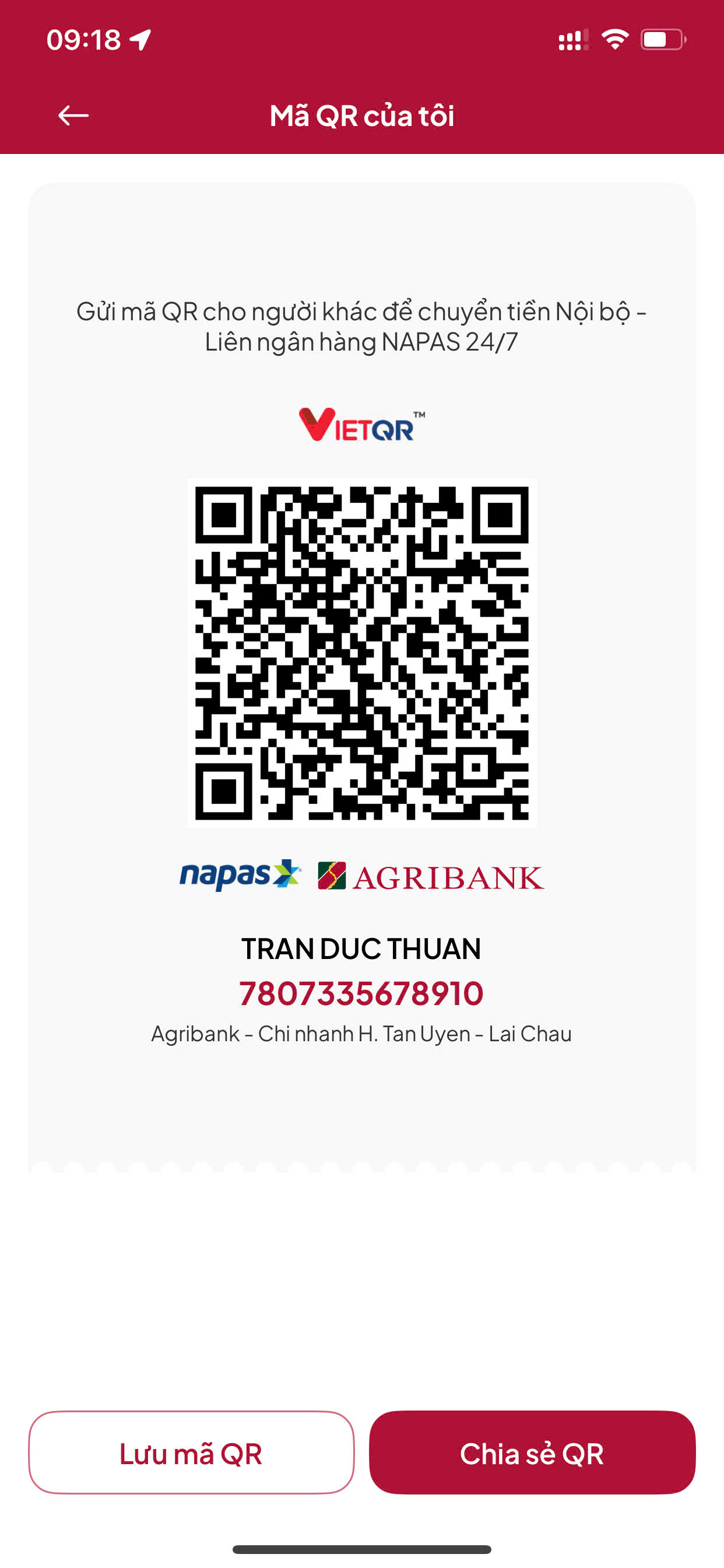 QR ủng hộ Tịch Mặc