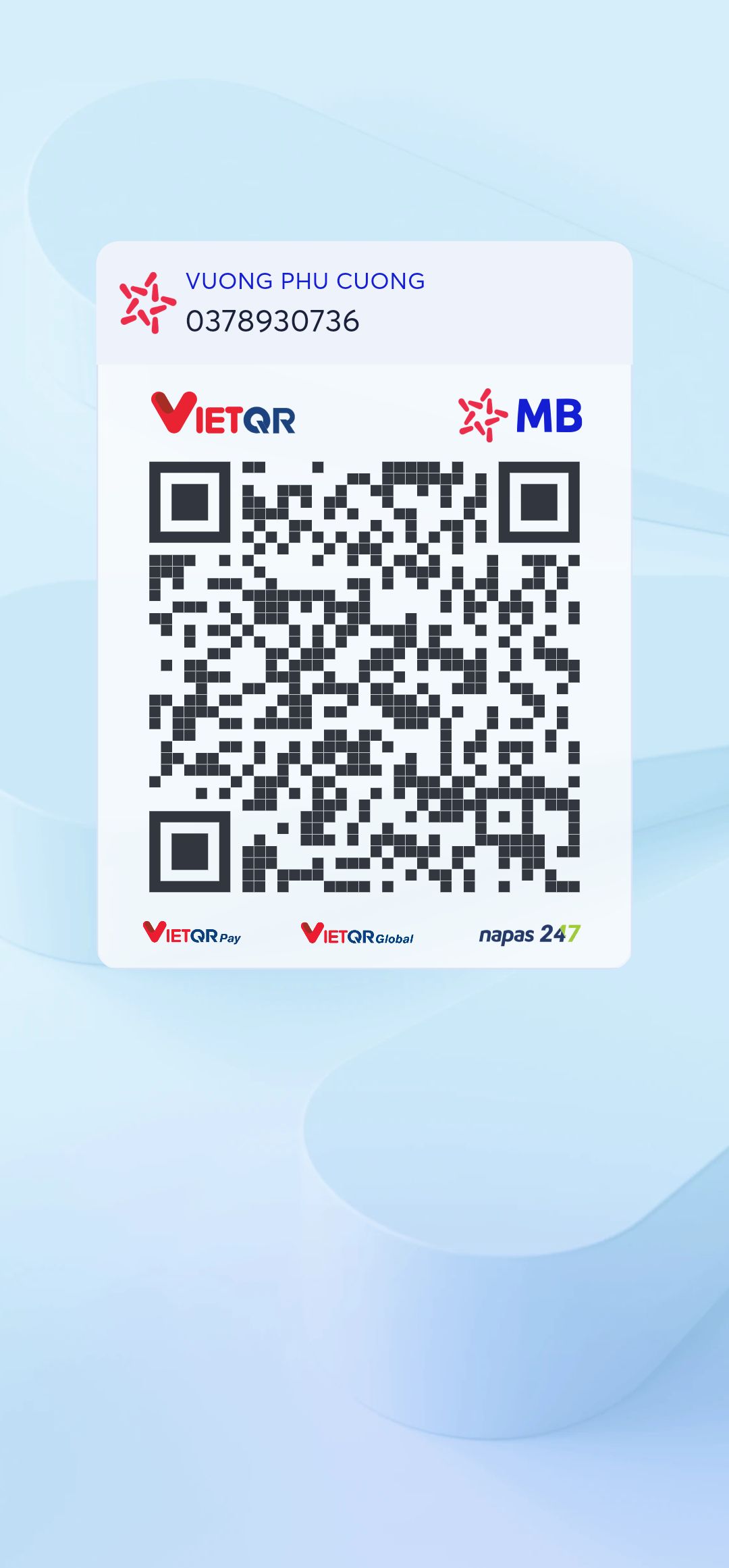 QR ủng hộ Mặc